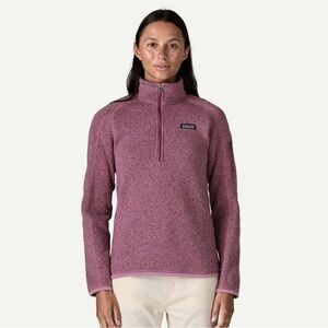 Patagonia Better Sweater Quarter Zip Fleece M Pink Violet Pullover Womens